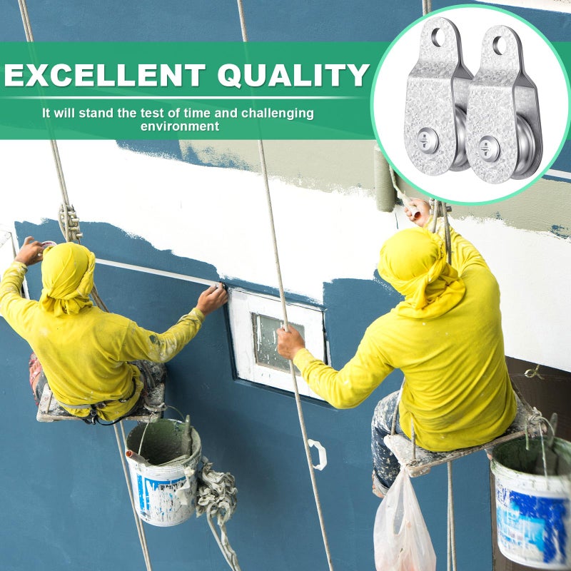 Yaocom 20 Pcs Small Single Pulley Block Wheel Bearing Inside Cable Rollers Single Snatch Cable Pulley Block Hanging Rope Accessories for 6mm/ 0.23 and 8mm/ 0.31'' Wire Rope, Load 70 Lb(2.7 x 1.3 Inch) - Image 4